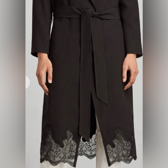 All Saints Jackets & Blazers - All Saints Sandra Lace Mac black trench. Size Medium